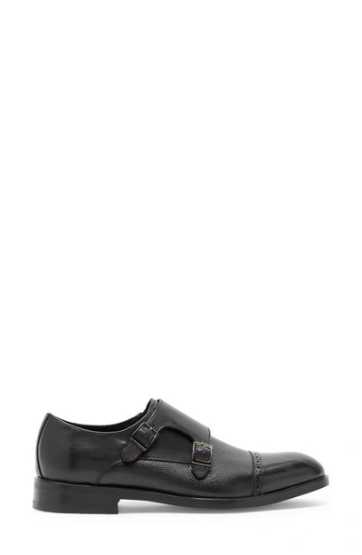 Nordstrom Rack Watson Double Monk Cap Toe Leather Shoe In Black