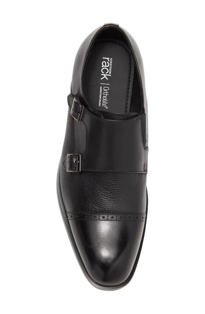 Nordstrom Rack Watson Double Monk Cap Toe Leather Shoe In Black