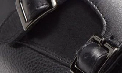 Shop Nordstrom Rack Watson Double Monk Cap Toe Leather Shoe In Black