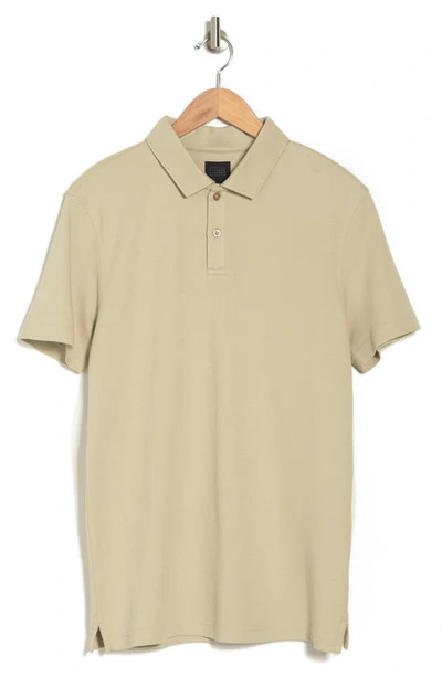 Shop 14th & Union Solid Interlock Polo In Olive Zest