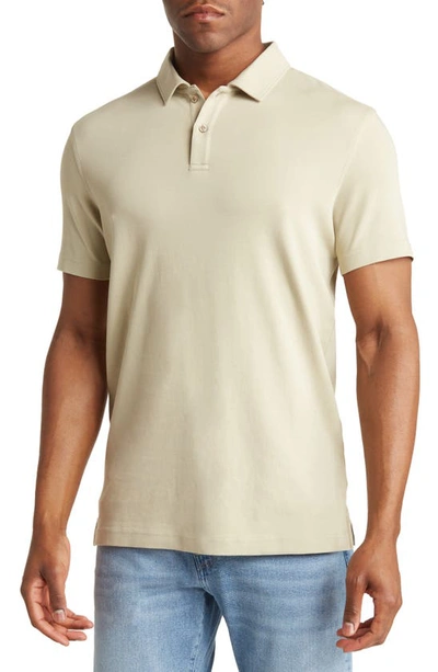 Shop 14th & Union Solid Interlock Polo In Olive Zest