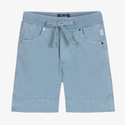 Shop Il Gufo Boys Blue Cotton Shorts