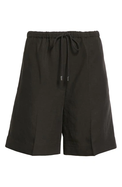 Shop Totême Creased Drawstring Shorts In Black