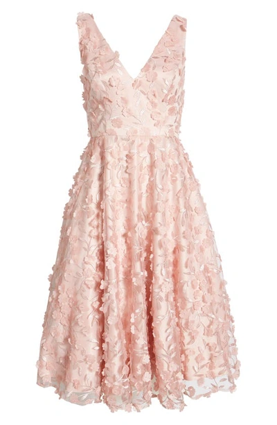 Eliza J V Neck Fit & Flare Dress In Blush