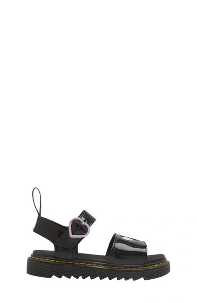 Shop Dr. Martens' Kids' Marlowe Heart Sandal In Black/lilac