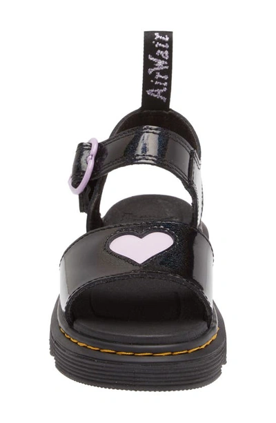 Shop Dr. Martens' Kids' Marlowe Heart Sandal In Black/lilac
