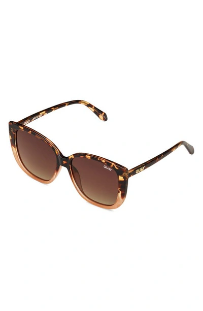 Shop Quay Ever After 54mm Polarized Gradient Square Sunglasses In Tort Fade/ Brown Polarized