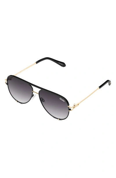 Shop Quay High Key 51mm Gradient Aviator Sunglasses In Black/ Smoke