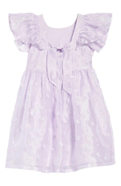 Shop Nordstrom Kids' Embroidered Mesh Dress In Purple Secret Butterflies