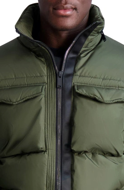 Shop Karl Lagerfeld Quilted Jacket In Olive