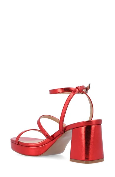 Journee Collection Samilee Block Heel Platform Sandal In Red