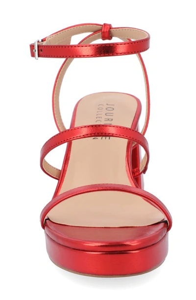 Journee Collection Samilee Block Heel Platform Sandal In Red