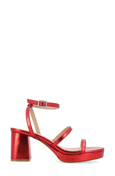 Journee Collection Samilee Block Heel Platform Sandal In Red