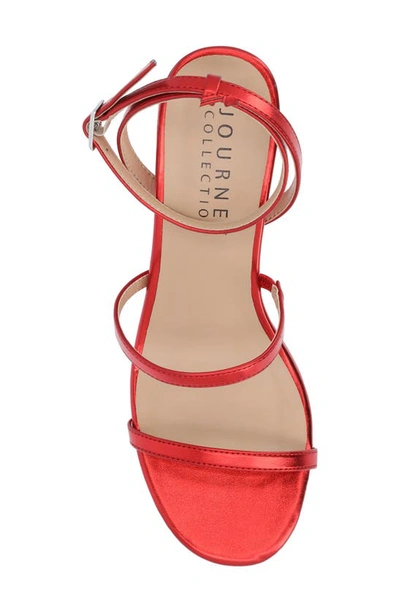 Journee Collection Samilee Block Heel Platform Sandal In Red