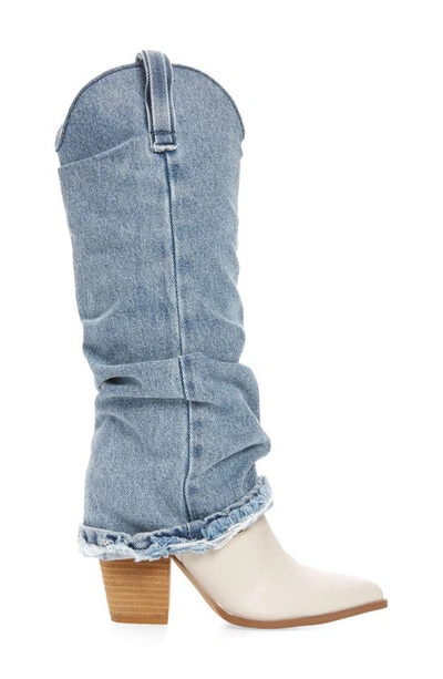 STEVE MADDEN LASSY RUCHED POINTED TOE WESTERN BOOT 