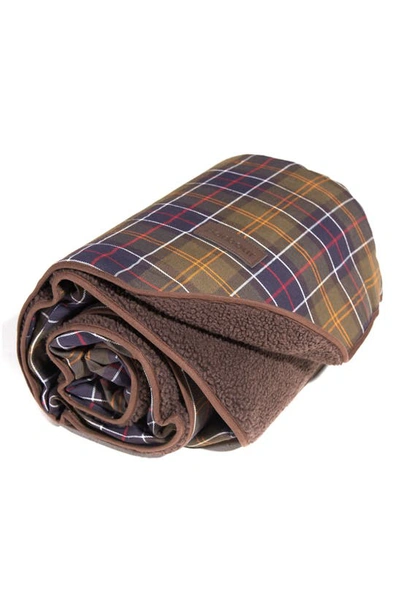 Shop Barbour Fleece Dog Blanket In Classic Tartan/ Brown