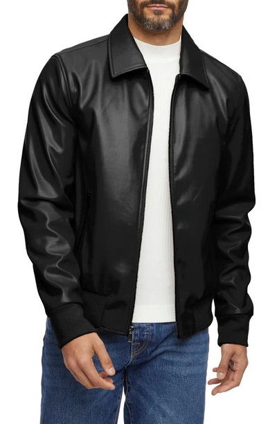 Shop Bernardo Smooth Faux Leather Jacket In Black