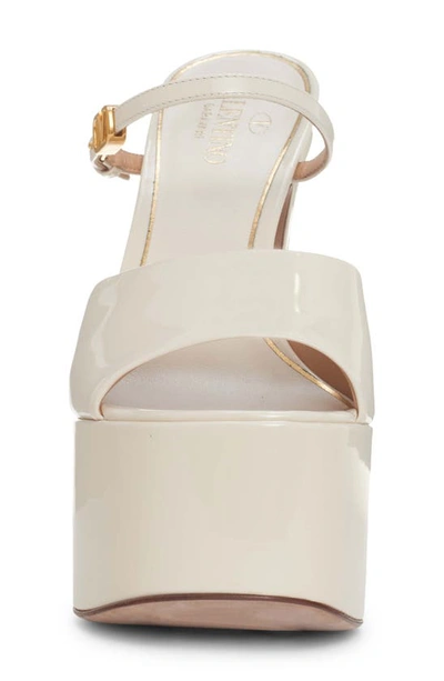 Shop Valentino Tan-go Platform Slide Sandal In I16 Light Ivory
