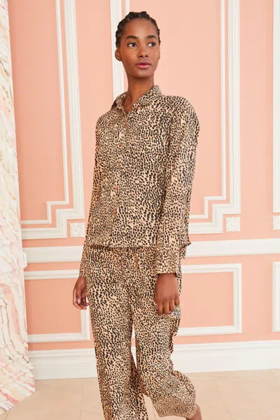 Shop Ulla Johnson Ivy Pajama Set In Cheetah