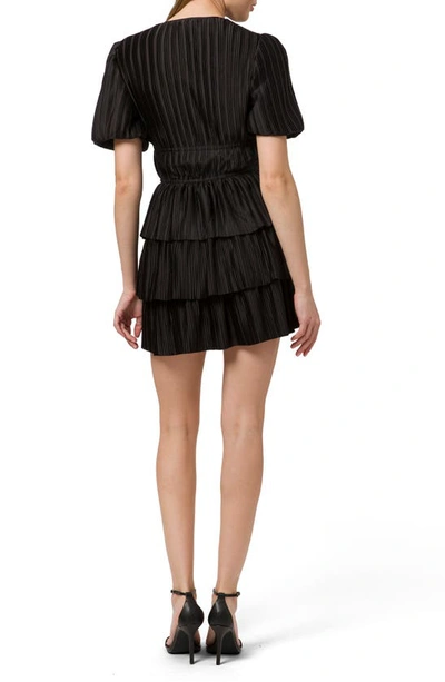 Shop Wayf Pleated Tiered Dress In Black