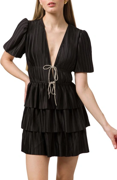 Wayf Thinking Of You Mini Dress In Black