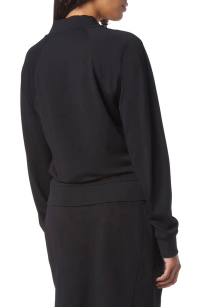Shop Andrew Marc V-neck Long Sleeve T-shirt In Black