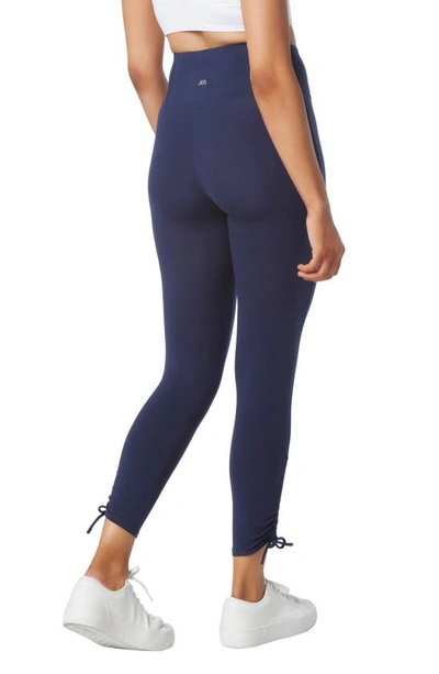 Shop Andrew Marc Crop Cinched Leggings In Midnight