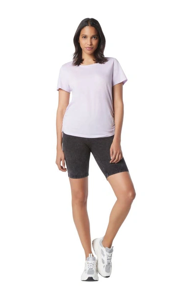 Shop Andrew Marc Cinched Side Cotton T-shirt In Hydrangea