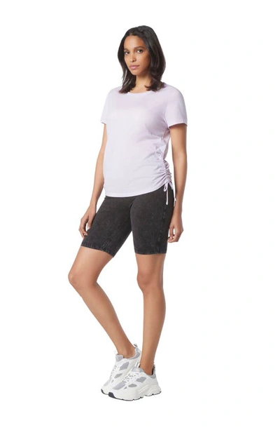Shop Andrew Marc Cinched Side Cotton T-shirt In Hydrangea