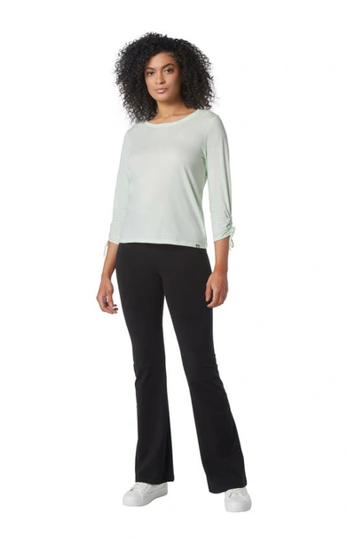 Shop Andrew Marc Three-quarter Sleeve Cinched T-shirt In Honeydew