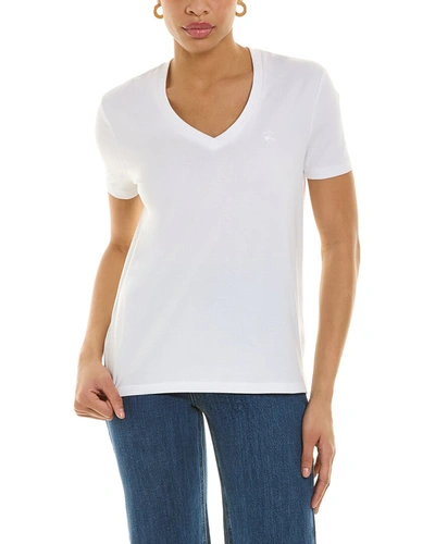Shop Brooks Brothers V-neck T-shirt In White