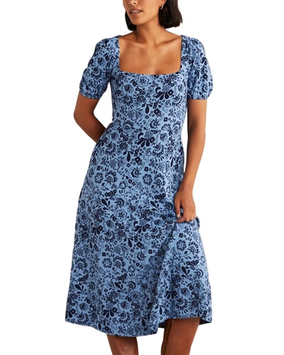 Shop Boden Short Sleeve Jersey Midi Dress In Blue