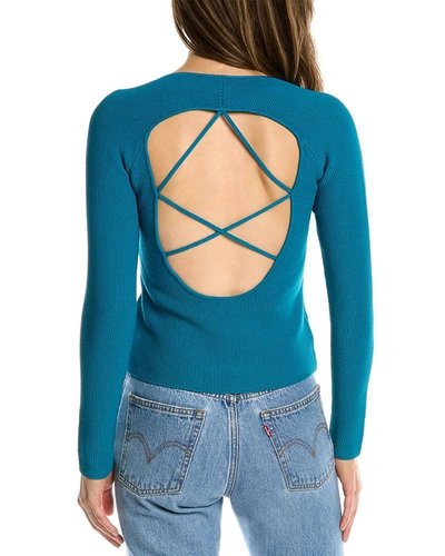 Shop The Sei Textured Knit Top In Blue