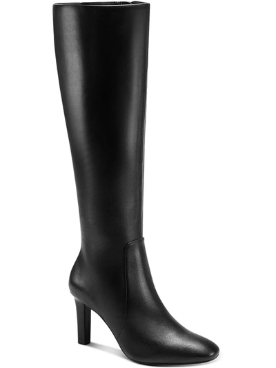 Shop Alfani Deidra Womens Pull On Leather Knee-high Boots In Black