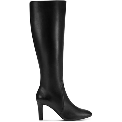 Shop Alfani Deidra Womens Pull On Leather Knee-high Boots In Black