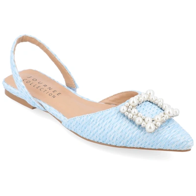 Shop Journee Collection Collection Women's Hannae Flats In Blue