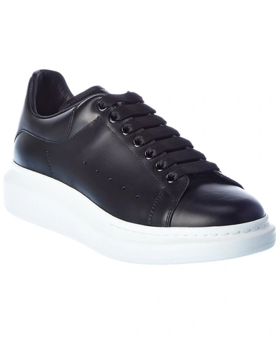 Shop Alexander Mcqueen Oversized Leather Sneaker In Black