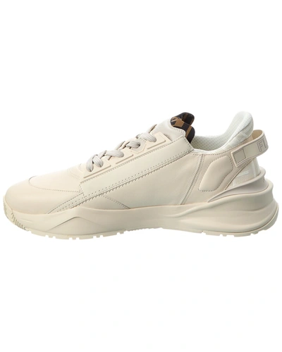 Shop Fendi Flow Ff Leather Sneaker In White