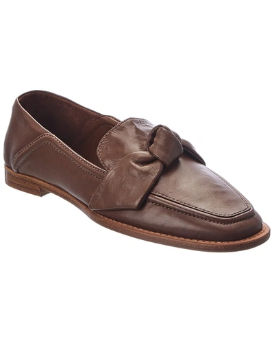 Shop Alexandre Birman Clarita Leather Loafer In Brown