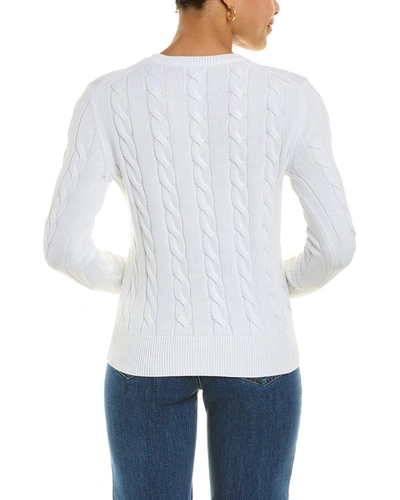 Shop Brooks Brothers Cable Sweater In White