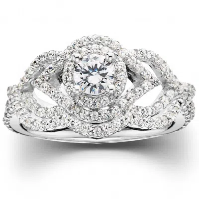 Pompeii3 1 Ct Diamond Intertwined Engagement Matching Wedding Ring Set 10k White Gold In Multi