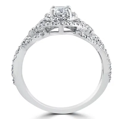 Pompeii3 1 Ct Diamond Intertwined Engagement Matching Wedding Ring Set 10k White Gold In Multi