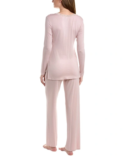 Shop Natori 2pc Feathers Essentials Pajama Set In Pink