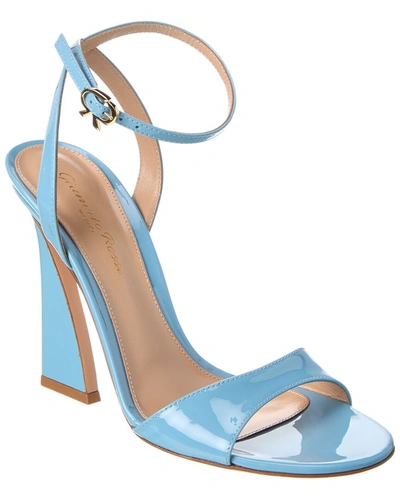 Shop Gianvito Rossi Aura 105 Patent Sandal In Blue