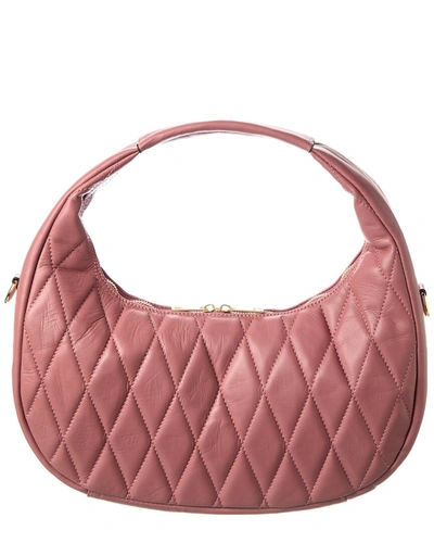 Shop Persaman New York Angolene Quilted Leather Shoulder Bag In Pink