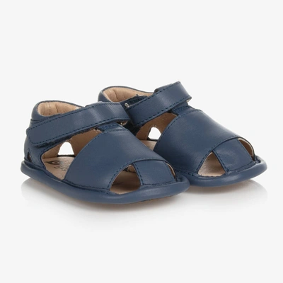 Shop Old Soles Blue Leather Baby Sandals