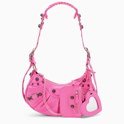 Shop Balenciaga Le Cagole Xs Fuchsia Shoulder Bag In Pink