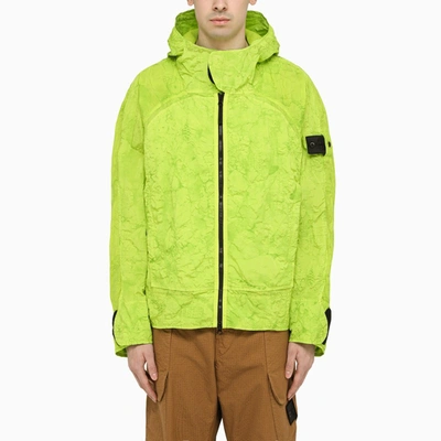 Shop Stone Island Shadow Project Pistachio Jacket With Zip And Hood In Yellow