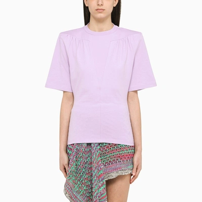 Shop Attico Jewel Lilac Cotton T-shirt In Purple