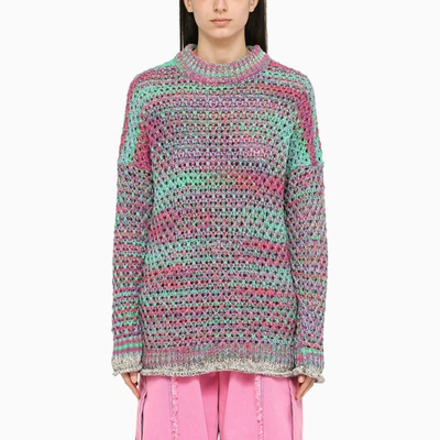 Shop Attico The  | Multicoloured Cotton Crew-neck Sweater In Multicolor